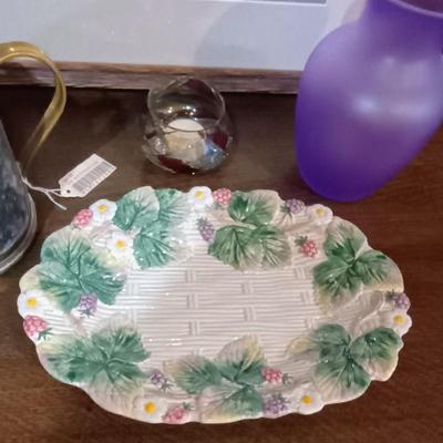 FITZ & FLOYD FLORAL DISH, PARTYLITE TEA CANDLES AND MORE