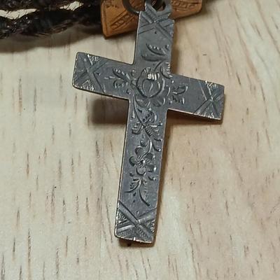 Vintage Orthodox Crucifix Brass necklace with Cross bracelet