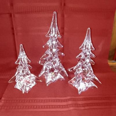 3 HEAVY GLASS TREES