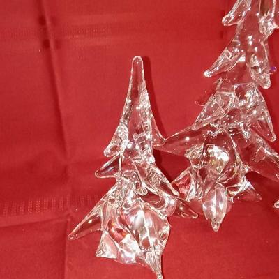 3 HEAVY GLASS TREES