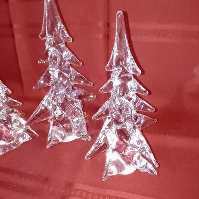 3 HEAVY GLASS TREES