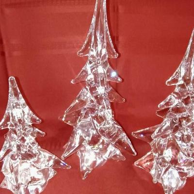 3 HEAVY GLASS TREES