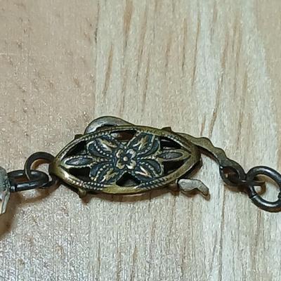 Vintage 1940s Sparkling Clear Crystal Graduating Faceted Bead Necklace with matching earrings