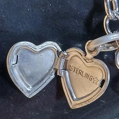 Wells Ster marked Charm bracelet Horses- Owl - Cat - Dog- Piano - Sterling bracelet