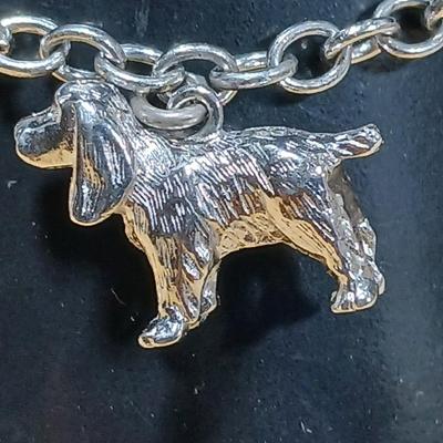 Wells Ster marked Charm bracelet Horses- Owl - Cat - Dog- Piano - Sterling bracelet