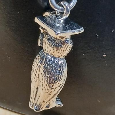 Wells Ster marked Charm bracelet Horses- Owl - Cat - Dog- Piano - Sterling bracelet