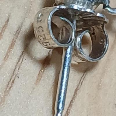 .925 marked dangle earrings and a sterling marked bracelet