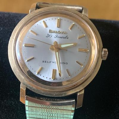 Vintage Bulova 14k Gold Case Wristwatch Self Winding