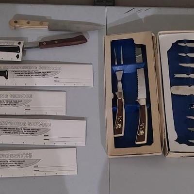 Sale Photo Thumbnail #73: Golden Prestige Cutlery Set plus other Knives
Will receive all knives pictured.