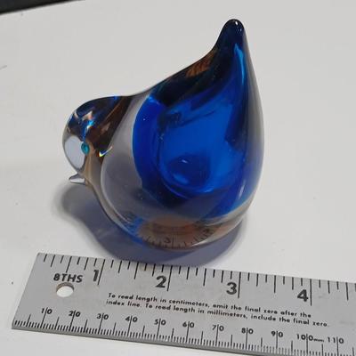 Vintage glass bird paperweight -