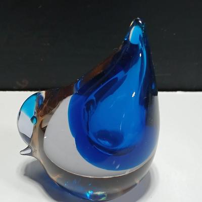 Vintage glass bird paperweight -