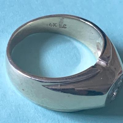 14k Yellow Gd Mens Ring 3 Stones - Size 7 - 10 grams