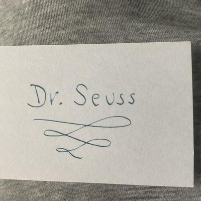 Dr Seuss JSA Certified Index Card