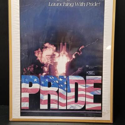 Vintage RARE "Working together Launching with Pride" Rockwell International Space transportation poster