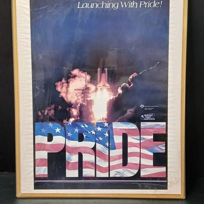 Vintage RARE "Working together Launching with Pride" Rockwell International Space transportation poster