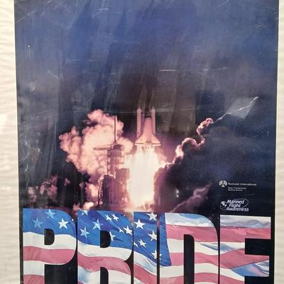 Vintage RARE "Working together Launching with Pride" Rockwell International Space transportation poster