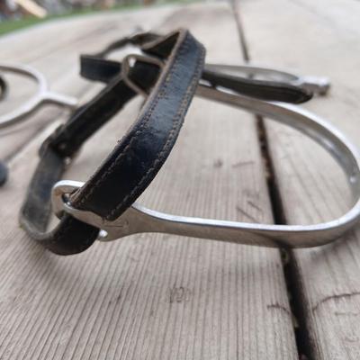 Equestrian Tack - Two pairs of Spurs - Sprenger and unmarked English riding spurs with leather straps