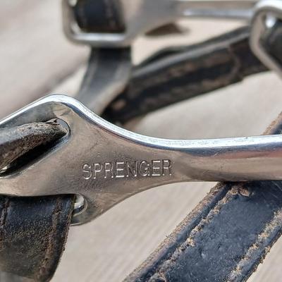 Equestrian Tack - Two pairs of Spurs - Sprenger and unmarked English riding spurs with leather straps