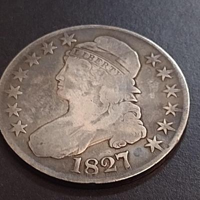 1827 U. S. Mint Capped Bust Silver Half Dollar Circulated (65)