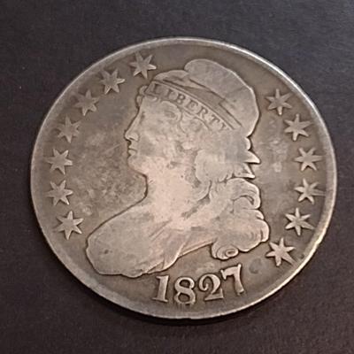 1827 U. S. Mint Capped Bust Silver Half Dollar Circulated (65)