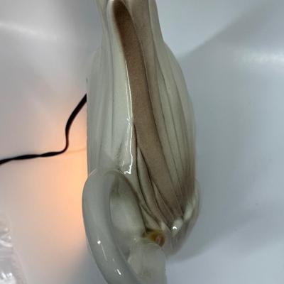 Rare Vintage 1950s Swan TV Lamp by Enchanto Co California Pottery