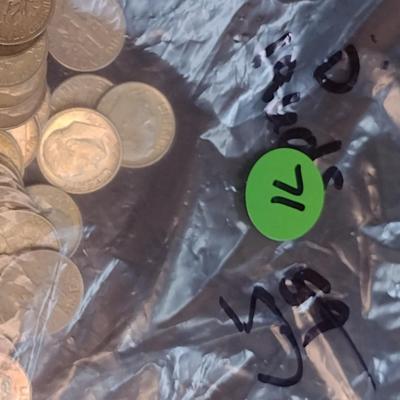 Set of Fifty-Eight 1960-1964 U. S. Mint Roosevelt Silver Dimes Circulated (71)