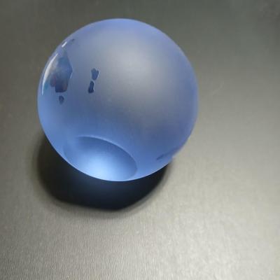 Frosted Blue World Globe Glass Paperweight Made in Italy