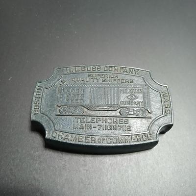 Antique H.L. BUSS COMPANY Boston Mass. Superior Quality Corn, Oats, Feed paper weight