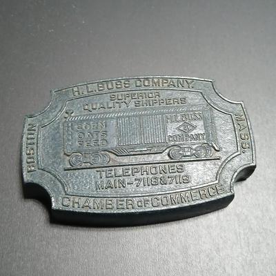 Antique H.L. BUSS COMPANY Boston Mass. Superior Quality Corn, Oats, Feed paper weight