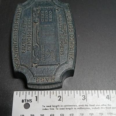 Antique H.L. BUSS COMPANY Boston Mass. Superior Quality Corn, Oats, Feed paper weight