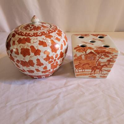 Orange and White Chinese Porcelain (LR-EL)