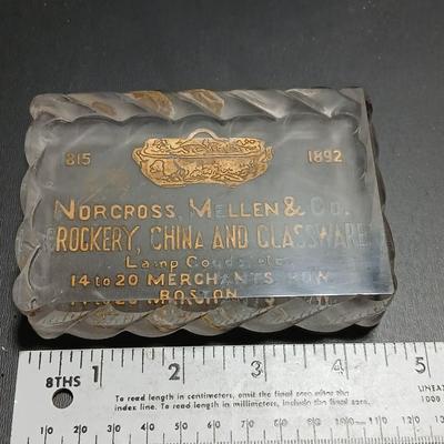 Native American Chief ink block Kopper Kard Lakeside Press Chicago and a Norcross Mellen & CO. 1892 Boston Mass. paperweight...