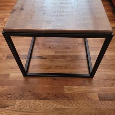 Modern Metal and Wood Coffee Table (LR-EL)