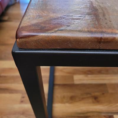 Modern Metal and Wood Coffee Table (LR-EL)