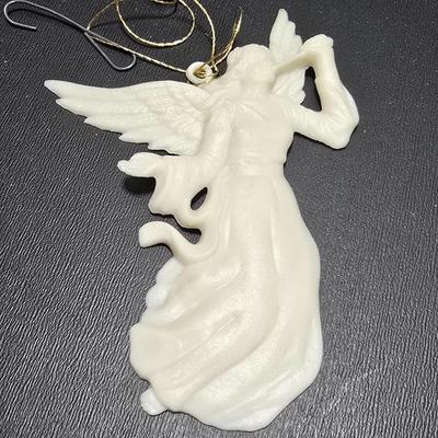 Heart Flowerpot Center Piece and Angel Christmas Ornament and a vintage beetle pin / brooch