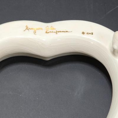 Heart Flowerpot Center Piece and Angel Christmas Ornament and a vintage beetle pin / brooch