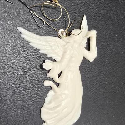 Heart Flowerpot Center Piece and Angel Christmas Ornament and a vintage beetle pin / brooch