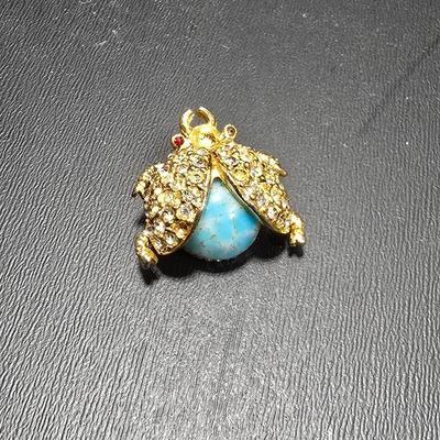 Heart Flowerpot Center Piece and Angel Christmas Ornament and a vintage beetle pin / brooch