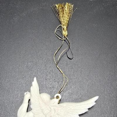 Heart Flowerpot Center Piece and Angel Christmas Ornament and a vintage beetle pin / brooch