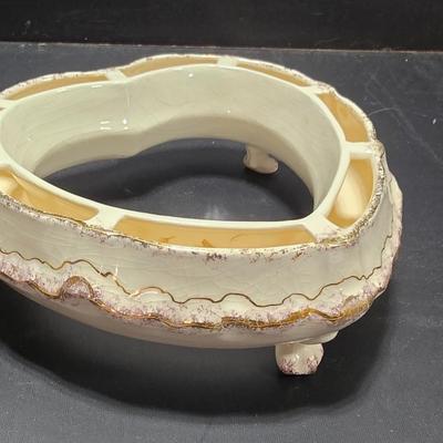 Heart Flowerpot Center Piece and Angel Christmas Ornament and a vintage beetle pin / brooch