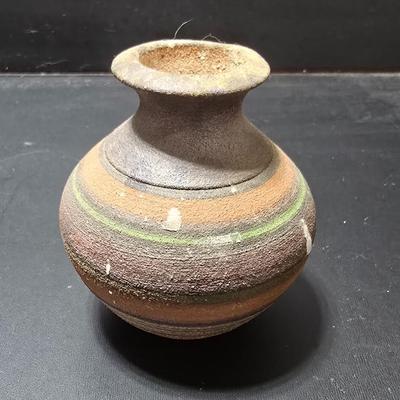 Three Small pottery vases - Brown toned Vases