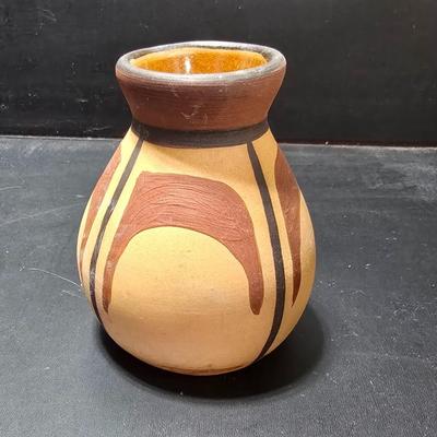 Three Small pottery vases - Brown toned Vases