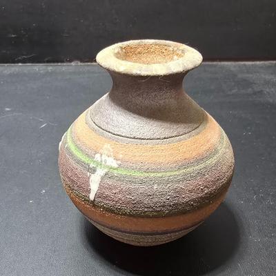 Three Small pottery vases - Brown toned Vases