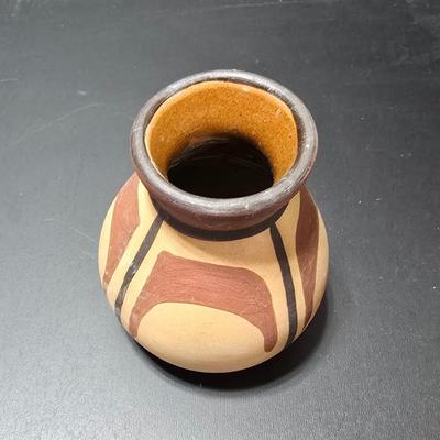 Three Small pottery vases - Brown toned Vases