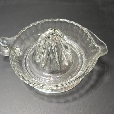 Two vintage Clear Glass juice reamers