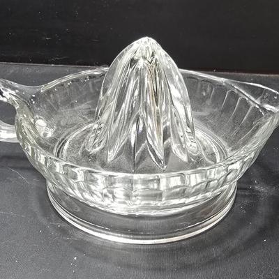 Two vintage Clear Glass juice reamers