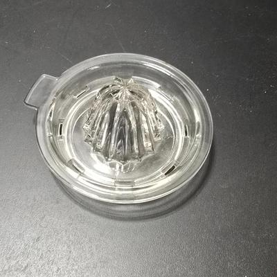 Two vintage Clear Glass juice reamers