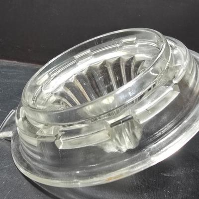 Two vintage Clear Glass juice reamers