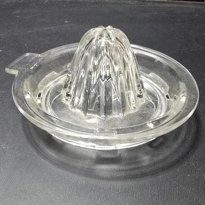 Two vintage Clear Glass juice reamers