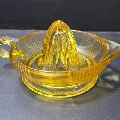 Vintage Amber Glass juice reamer
